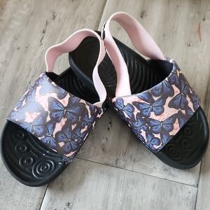 Kids Butterfly Sandals - Pink and Black